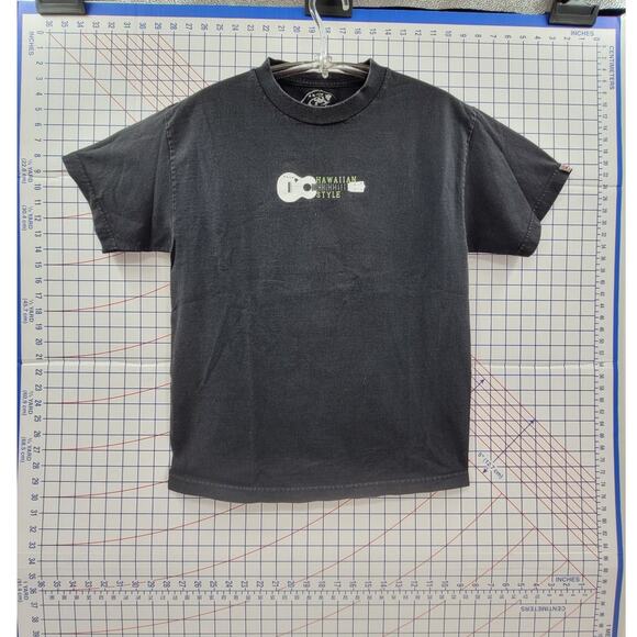 Hawaiian Style Vintage Black Tee Y2K Surf Palm Trees Graphic Single‎ Stitch - Picture 3 of 11